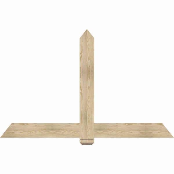 Ekena Millwork Eugene Rough Sawn Timber Gable Bracket, Douglas Fir, 72"W x 45"H x 2"D x 6"F, 15/12 Pitch GBW072X45X0206EUG00RDF - main